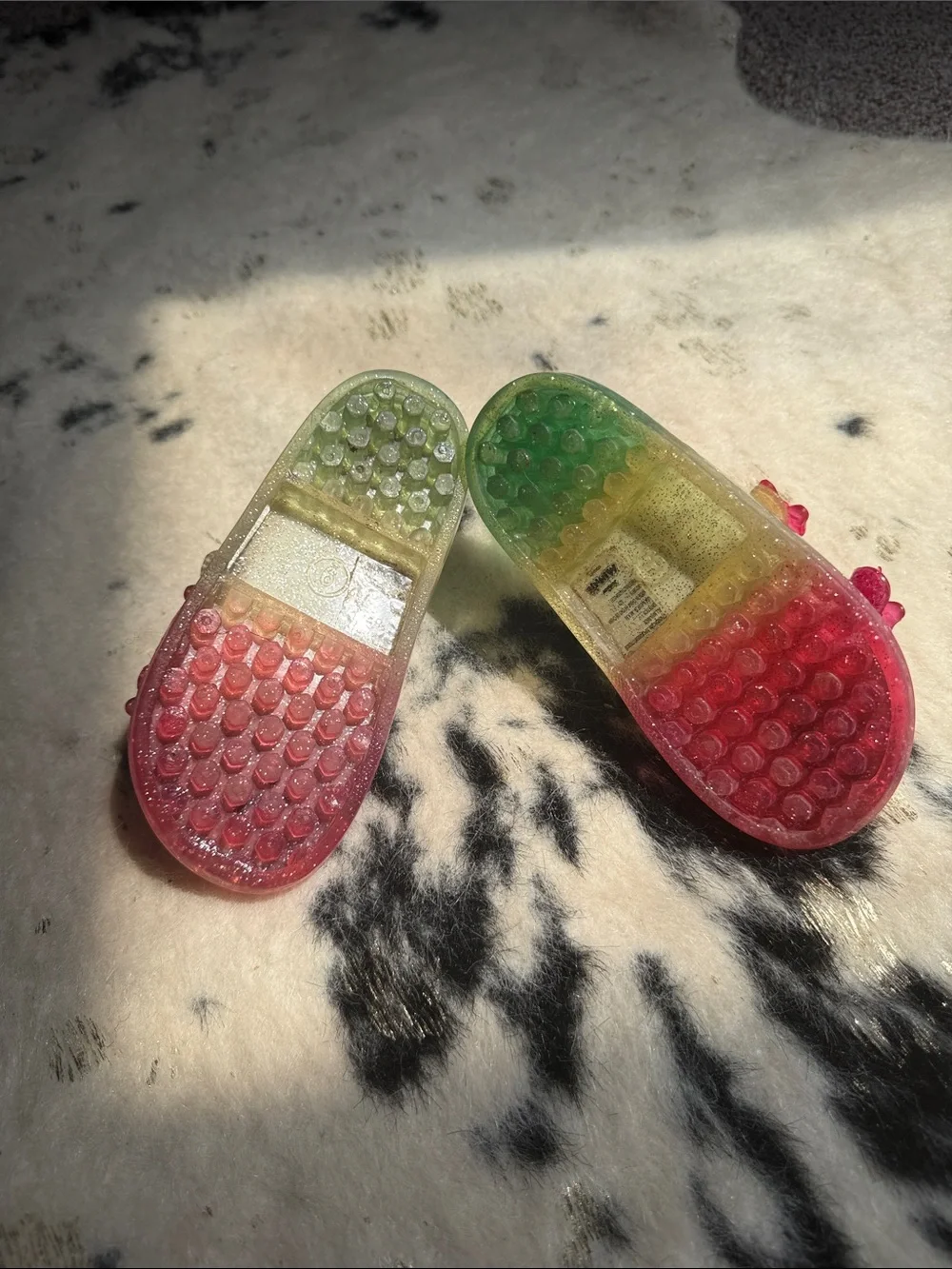 Kids Pink Gradient Minnie & Daisy Jelly Sandals